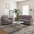 thumbnail image 6 of CorLiving Caroline Modern Light Gray Upholstered 2-Piece Chair and 3-Seater Sofa Set for Living Room - Elegant Sofa and Chair Set, Perfect Sofa and Chair Set of 2, Contemporary Furniture, 6 of 10
