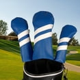 thumbnail image 4 of 3x Golf Club Head Cover PU Leather Golf Wood Headcovers for Travel Transport, 4 of 8
