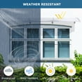 thumbnail image 3 of 120" x 40" Door Window Awning Exterior, Polycarbonate Cover Entry Door Outdoor Patio Awning Canopy, Front Door Overhang Awning for Sun Shutter, UV, Rain and Snow Protection, Hollow Sheet (Clear Board), 3 of 10