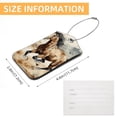 thumbnail image 5 of Horse Square PU Leather Luggage Tags - 2 Pack with Privacy Cover and Stainless Steel Ring - Suitable for Travel, Backpack, Handbag - Suitcase Tags, Travel Tag, 5 of 7