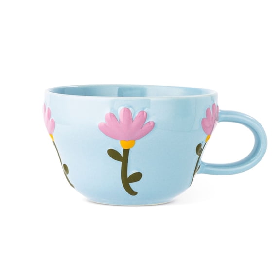 Thyme & Table 12.5 fl oz Blue Daisy Stoneware Mug