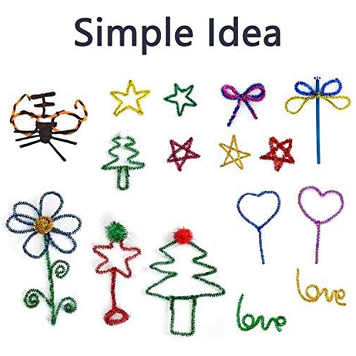 1000Pcs Pipe Cleaners Chenille Stems Kids DIY Craft Educational Toys Art Crafts Decorations