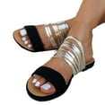 thumbnail image 4 of AXXD Black Trendy Sandals for Women 2024 Comfort Flat Summer Beach Mothers Day, 4 of 5