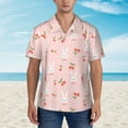thumbnail image 2 of Honeii Rabbit And Cherry Print Men’s Hawaiian Shirt,Classic Button-Down Short Sleeve Shirt, for Beach, Vacation, and Outdoor Activities,XX-Large, 2 of 7