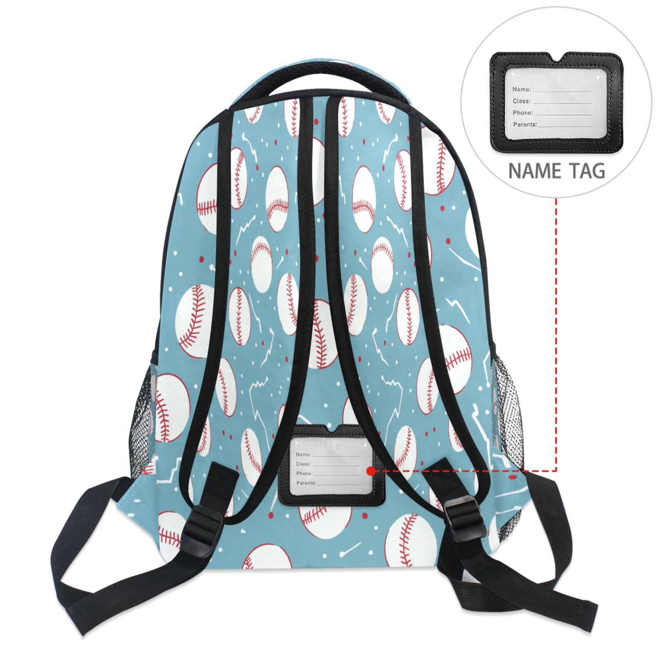DIXRUYEE Backpack Schoolbag Baseball Blitz Pattern 15L/18L 2-SIZE
