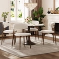 thumbnail image 2 of Leumius Dining Chairs Set of 2,Upholstered Dining Chairs with Curved Backrest, Modern Kitchen & Dining Room Chairs with Metal Leg for Dining Room, Restaurant,Walnut+Beige, 2 of 12
