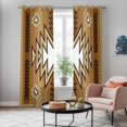 thumbnail image 6 of Kitchen Curtains 84 Inch Length 2 Panels, Brown Southwest Grommets Window Treatment Curtain, Western Rustic Ethnic Mexican Aztec Thermal Curtains Drapes for Living Room/Bathroom, 6 of 9