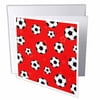 3dRose Red Soccer Ball Print, Greeting Cards, 6 x 6 inches, set of 12