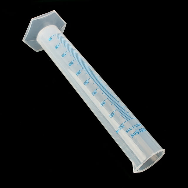 Probeta graduada de plástico de 500 ml para pruebas de laboratorio, tubo de líquido caliente