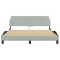 thumbnail image 2 of vidaXL Bed Frame with Headboard Light Grey 152x203 cm Velvet, 2 of 5