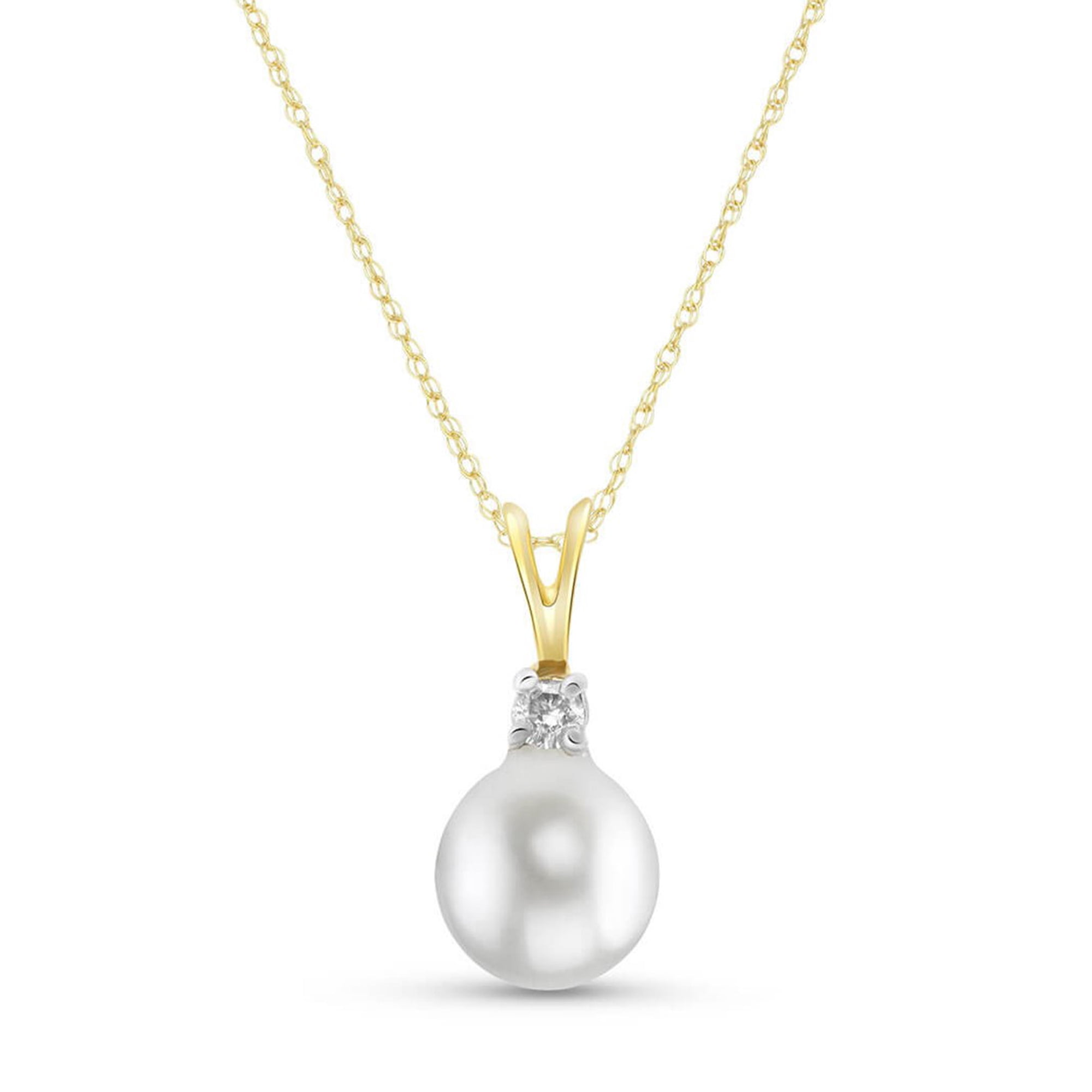 Galaxy Gold 14K Solid Gold Natural Diamond Pendant Necklace for Women - Yellow Gold Fine Jewelry