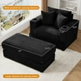 thumbnail image 6 of Wiilayok Oversized Lounge Chair Indoor,54" Corduroy Cloud Chaise Lounge Couch Indoor with Ottoman,Cup Holder for Living Room,Bedroom Black, 6 of 8
