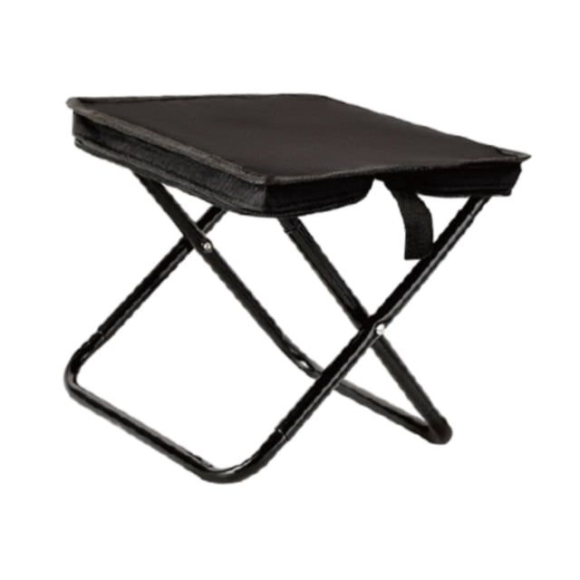 Taburete de camping portátil, mini taburete plegable con reposapiés para adultos, tamaño pequeño Negro 285x265x27cm