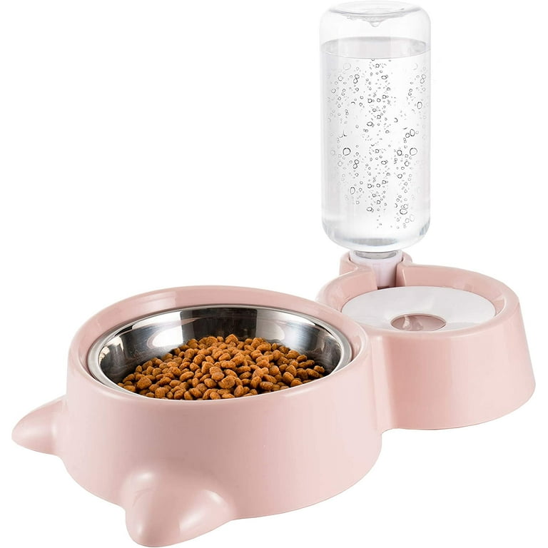 Double Dog Cat Bowl, Pet Water and Food Bowls Set with Detachable