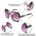 thumbnail image 4 of sunglasses women trendy oversized ladies sunglasses sparkling composite big frame UV400 protection, 4 of 5