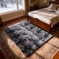 thumbnail image 3 of Area Rugs for Living Room Bedroom, 4'x6' Soft Fluffy Shag Indoor Floor Carpet for Living Room Bedroom Dining Room Office Home Decor, Tie-dye Dark Gray, 3 of 5