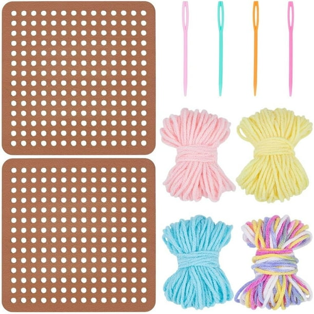 Kit de crochet de hilo de algodón de 43 yardas con regla de madera para tejer, herramientas de costura con hilo y agujas, hilo de crochet fácil