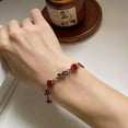 thumbnail image 5 of enjoywould 1 Ensemble Collier Rose Femme Style Français Rétro Élégant Chaîne Dorée Cadeau Féerique Bracelet Fleur Rouge Réglable Kit d'Accessoires de Bijoux, 5 of 5