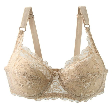 Generic Women s Sexy Floral Lace Plunge Bra Underwire Unlined Lingerie Bralette Cup