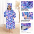 thumbnail image 3 of FORMRS Wearable Blanket Hoodie with Sleeves for Kids Cozy Flannel Sweatshirt, Pink Starfish Pattern, 3 of 7