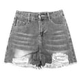 thumbnail image 3 of Labakihah jean shorts womens Women Summer Pants Jeans High Waist Slim Hole Shorts pants Grey, 3 of 5