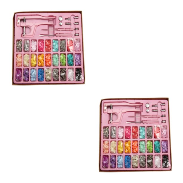 Bearachild 312pcs Snap Button Kit Metal Snaps Tool Pliers Press Studs w/ for Sewing 2piezas rosa
