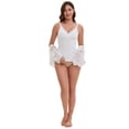 thumbnail image 5 of DARING DIVA Women's Crisscross Nursing Lace Trim Maternity Camisole Tank Tops L White, 5 of 6