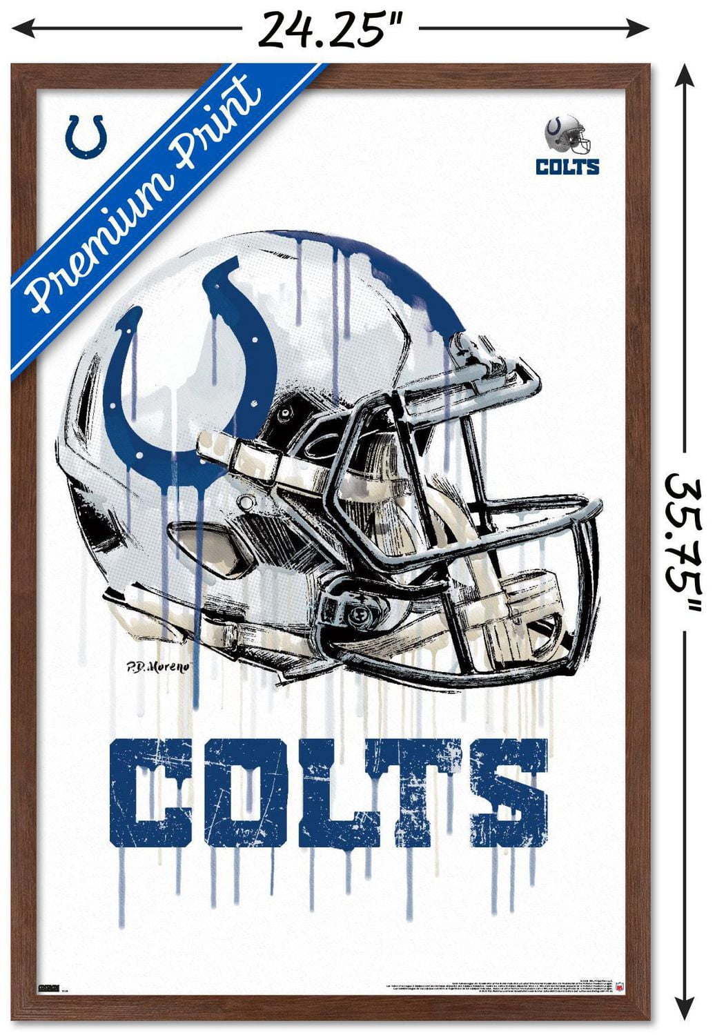 NFL Indianapolis Colts - Drip Helmet 20 Wall Poster, 22.375" x 34"