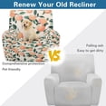 thumbnail image 4 of Xoenoiee Peach Flower Print Recliner Chair Cover, Stretch Recliner Covers, Washable Lazy Boy Recliner Chair Covers, Anti-Slip Furniture Protector Recliner Slipcovers for Dog Kid, 4 of 7