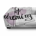 thumbnail image 2 of Lettering Soft Flannel Fleece Blanket, Never Stop Dreaming Message on Watercolor Style Paintbrush Circles Try, Cozy Plush for Indoor and Outdoor Use, 70" x 90", Lilac Charcoal Grey, by Ambesonne, 2 of 5