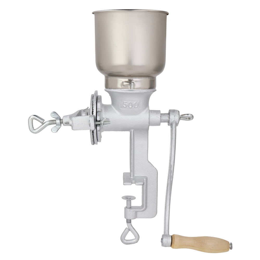 Hand Cranking Operation Grain Grinder, Silver