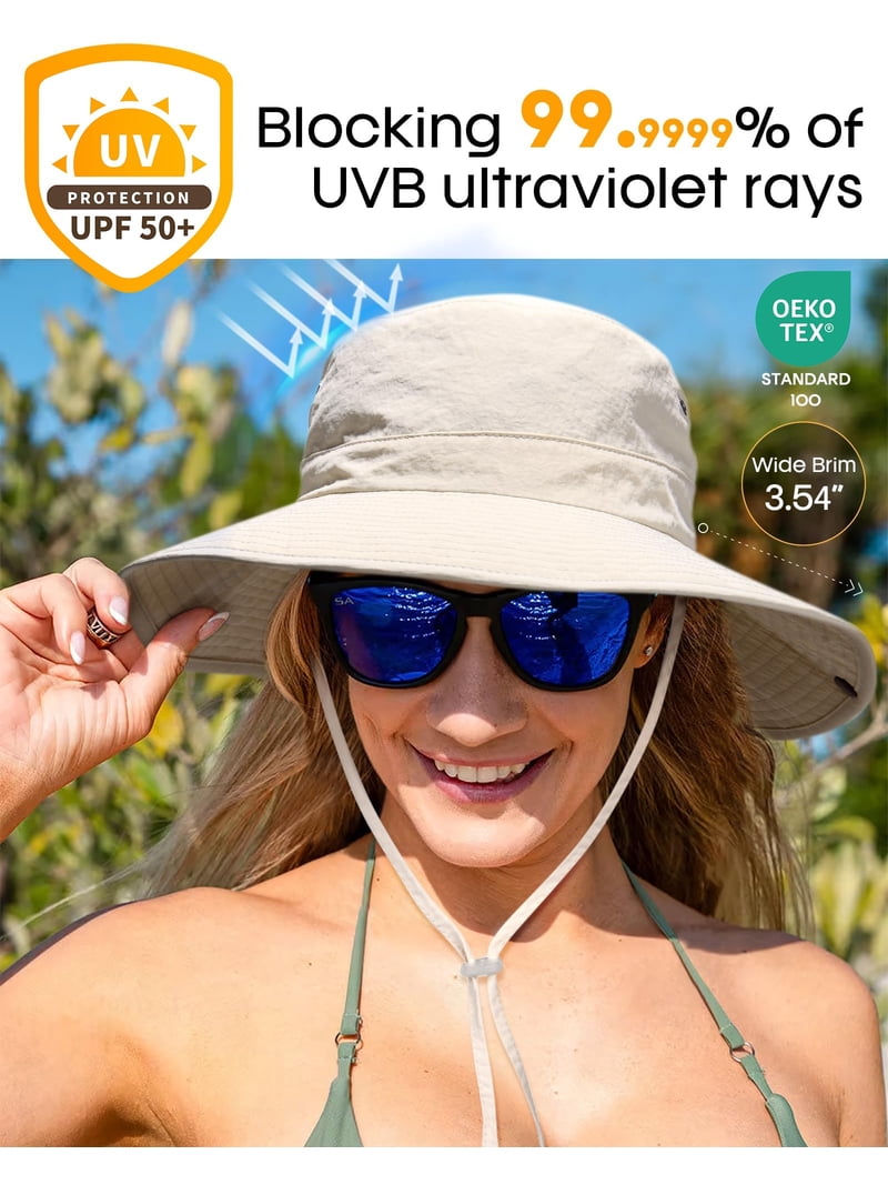 FURTALK, Sun Hats for Women Ponytail UPF 50+ Wide Brim Beach  display picture 1