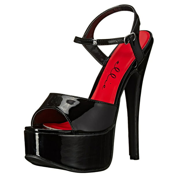 SummitFashions - 6.5 Inch Women's Sexy Black Shoes High Heel Sandals ...