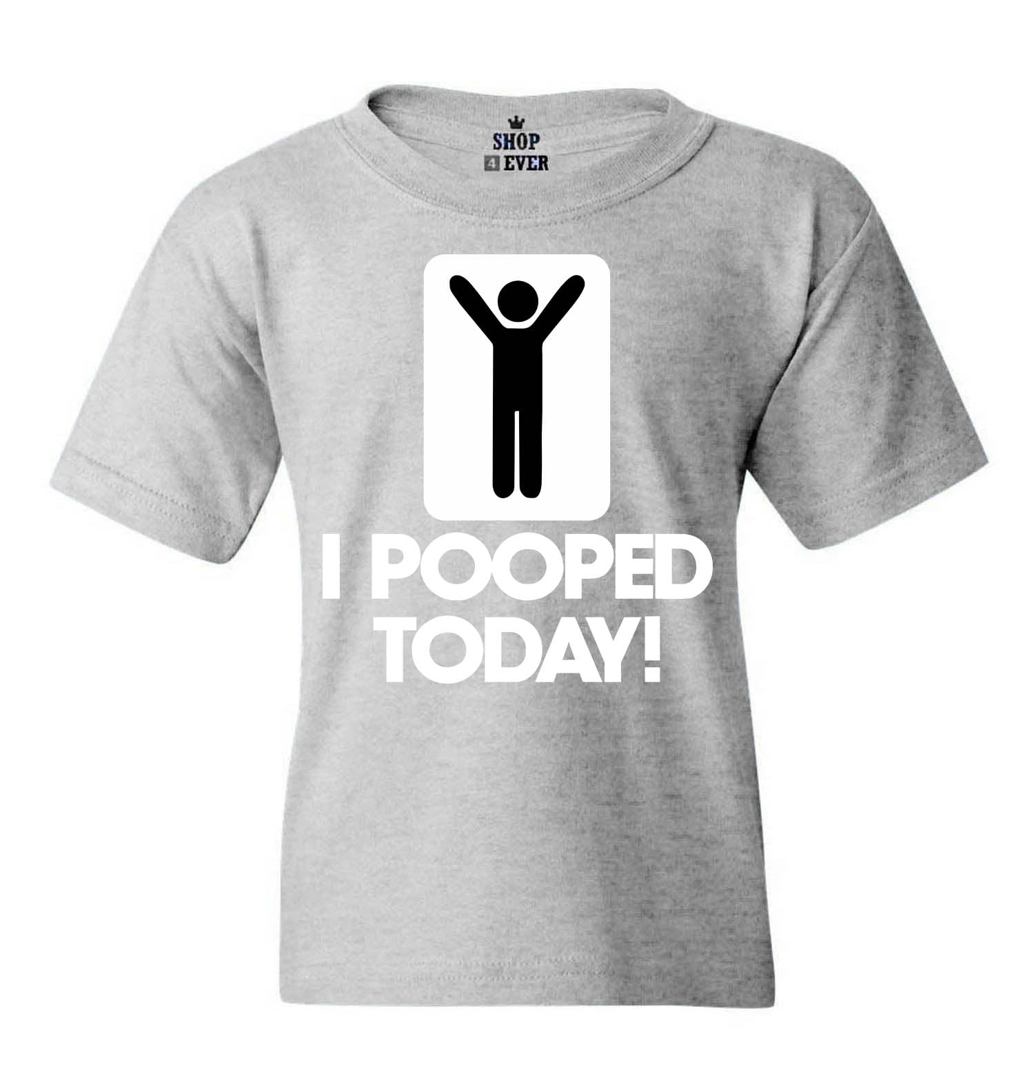 I Pooped Today Women's V-Neck T-Shirt Funny Novelty Gag Gift Stick Figure Tees 