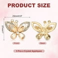 thumbnail image 2 of Uxcell 5 Pcs Butterfly Rhinestone, Crystal Butterflies for Crafts Flatback Charms Rhinestone Embellishments for Clothing Jewelry Making Women DIY Decoration, Champagne, 2 of 6