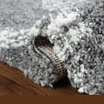 thumbnail image 6 of Modern Diamond Plush Polypropylene Indoor Shag Area Rug with Fringe - 5' x 7’, Cream/Black, 6 of 10