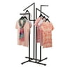 Four Way Clothing Rack with Straight and Slant Arms - Black