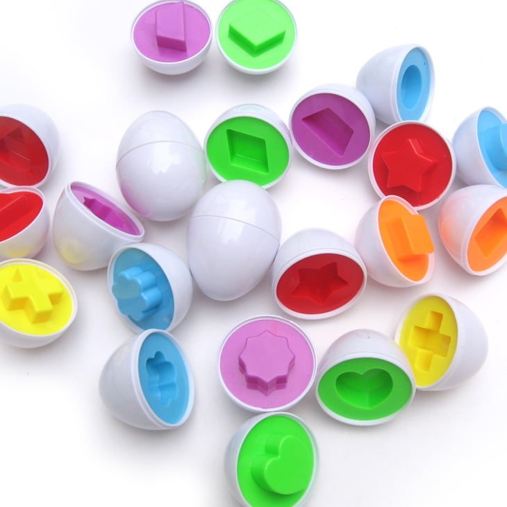 6pcs Wisdom Clever Matching Color Eggs Educational Study Baby Kids Capsule Toys 