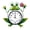 Frog with Flower, variant on Frog with Flower Silent Non-Ticking Wall Clock with Temperature Humidity Display