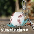 thumbnail image 3 of Airpods 2 & Airpods 1 Case Cover with Keychain, Njjex Full Protective Premium PVC Rubber Silicone Case Cover with Keychain Strap for Men (White Baseball), 3 of 6