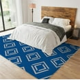 thumbnail image 3 of Blue Geometric Squares Area Rug Abstract Checkered Pattern Rugs for Living Room, with Anti-Slip Backing Washable Indoor Carpet for Living Room Bedroom Study Dining Room 5x7ft, 3 of 7
