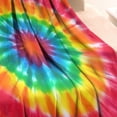 thumbnail image 3 of Colorful Rainbow Tie Dye Spiral Pattern Blanket,Comfortable Soft Flannel Throw Blanket,All Season,Warm Lightweight Blankets for Sofa Bed Couch Living Room Chair,30"x40", 3 of 4