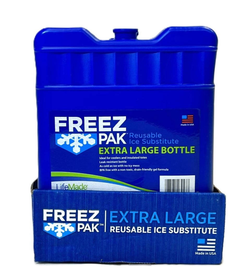 (2 pack) Freez Pak XL Ice Pack Ice Substitute, Bottle, Reusable 3.5lbs, Blue, 9.75"