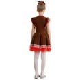thumbnail image 4 of TSSOE Gingerbread Man Tutu Dress Clothes for Girls Xmas Cookies Outfits Stripes Ballet Tutu Dress Bodysuit Brown 16, 4 of 7