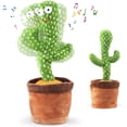 thumbnail image 5 of Juguete de cactus bailarín, juguete parlante, retorcerse cantando imitando cactus, repetir lo que dices, Sunny The Cactus Toy, cantar, repetir, bailar, grabar, LED (120 canciones), 5 of 5