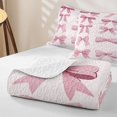 thumbnail image 4 of Erosebridal Girly Pink Bow Twin Quilt Set, Butterfly Knot Twin Coverlet Set for Girls, 2 Pieces, 4 of 7
