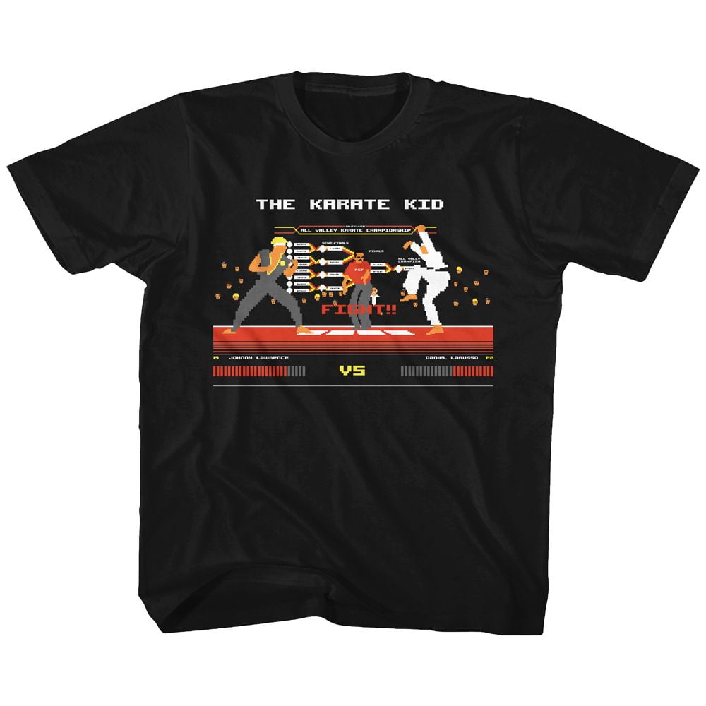 Karate Kid Youth Boys Kids Short Sleeve T-Shirt Black Fight 2 Crewneck Tee Karate Kid Youth Boys Kids Short Sleeve T-Shirt Black Fight 2 Crewneck Tee