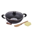 thumbnail image 2 of Mumma's LIFE- Non Stick Aluminium Cookware Set 24cm with 3MM Thickness, Dosa Tawa, Kadai with Glass Lid, and Frying Pan Set of 6 Piece (Grey), 2 of 6