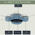 thumbnail image 4 of Nuwave 7pc Non Stick Cookware Set, G10 Healthy Duralon Blue Glass Lid with Pots, Pans & Works on All Cooktops, Cozy Blue, 4 of 8
