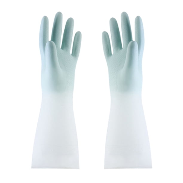 Guantes de goma reutilizables para lavavajillas, limpieza y blanqueamiento, guantes de látex impermeables con degradado, resistentes al agua, para uso doméstico, cocina y baño.